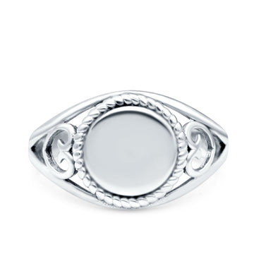 Oxidized Band Solid 925 Sterling Silver Thumb Ring (11.5mm)